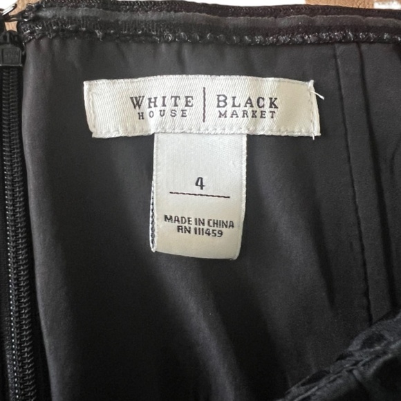 White House Black Market Women's Black Silk Mini Strapless Dress Size 4 - Picture 5 of 9